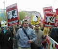 Demonstratie tegen bezoek Bush aan Nederland, Amsterdam, 7 mei 2005
